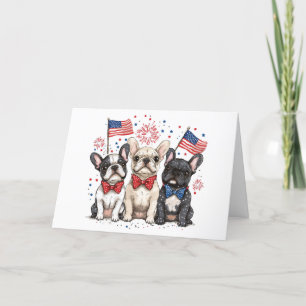 Tarjeta De Agradecimiento Gracias 4 De Julio Bulldoges Franceses