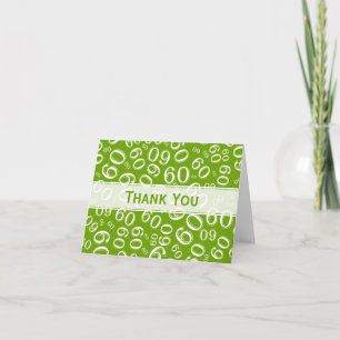 Tarjeta De Agradecimiento Gracias 60.o verde/blanco del modelo del número