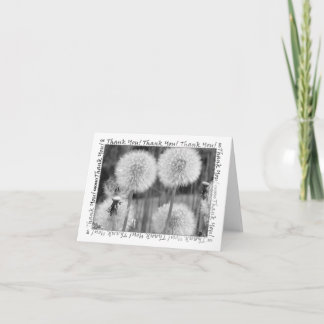 Tarjeta De Agradecimiento Gracias a B&W Dandelions