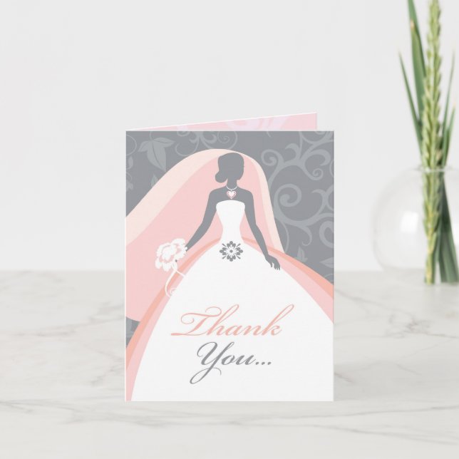 Tarjeta De Agradecimiento Gracias a Bridal Shower Invitation (Anverso)