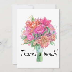 Tarjeta De Agradecimiento Gracias A Bunch Floral Bouquet