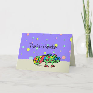 Tarjeta De Agradecimiento Gracias a Chameleon Gracias