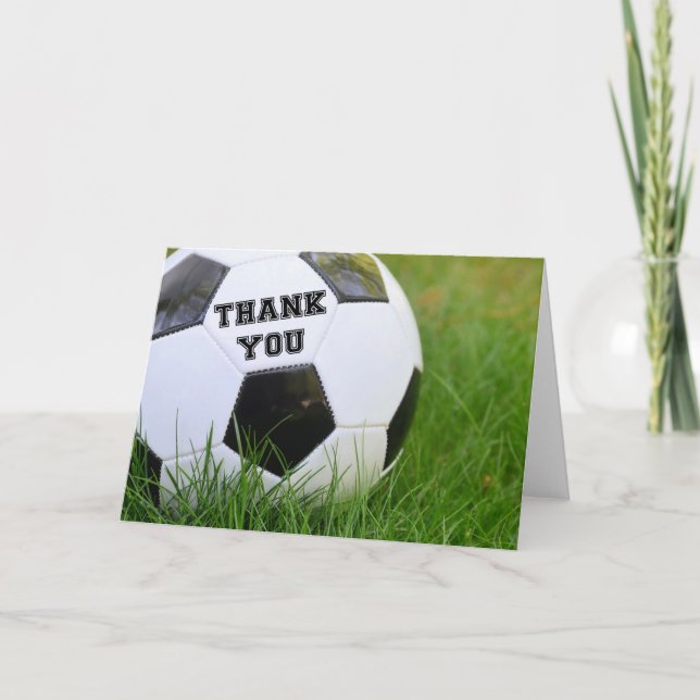 Tarjeta De Agradecimiento Gracias a Classic Soccer Ball (Anverso)