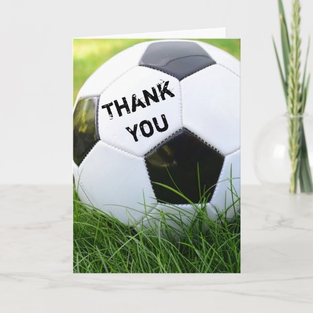 Tarjeta De Agradecimiento Gracias a Classic Soccer Ball (Anverso)