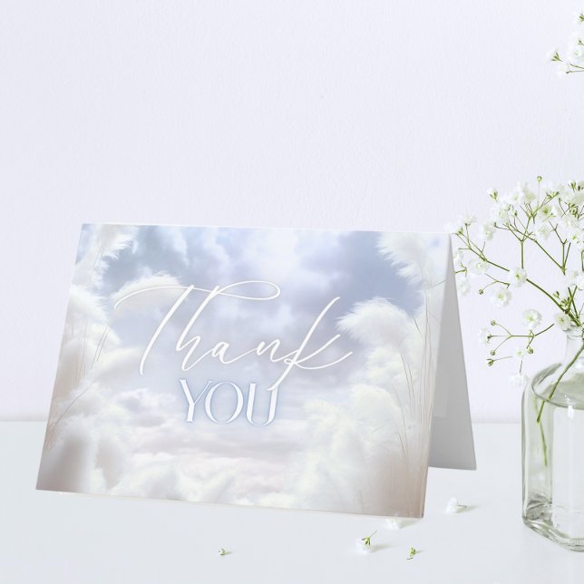 Tarjeta De Agradecimiento Gracias A Cloud Nueve 9 Pampas Bridal Shower (Thank You On Cloud Nine 9 Pampas Bridal Shower)