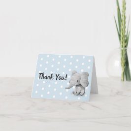 Tarjeta De Agradecimiento Gracias a Cute Elephant Boy Baby Shower
