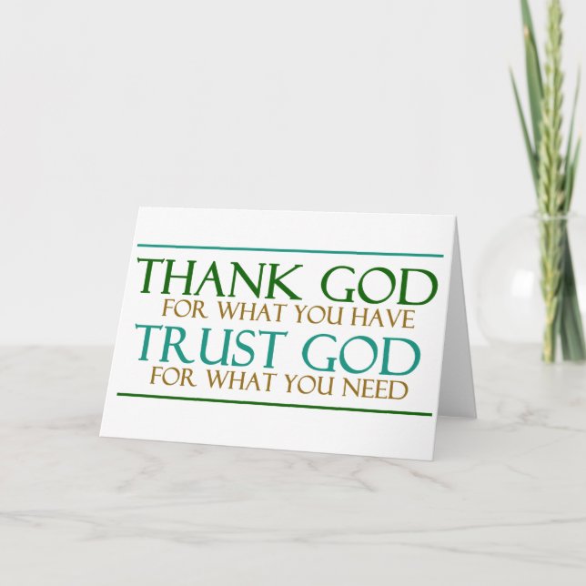 Tarjeta De Agradecimiento Gracias a Dios, Dios mío. (Anverso)