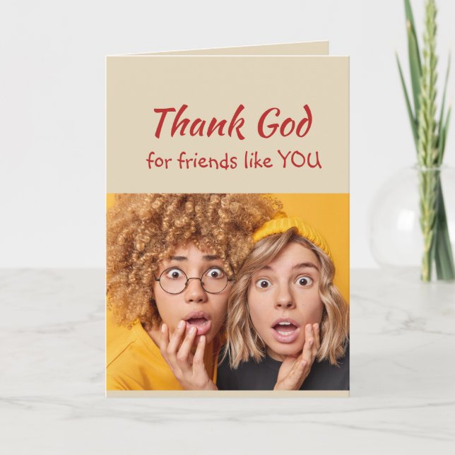 Tarjeta De Agradecimiento Gracias a Dios por amigos como ustedes gente diver (Anverso)