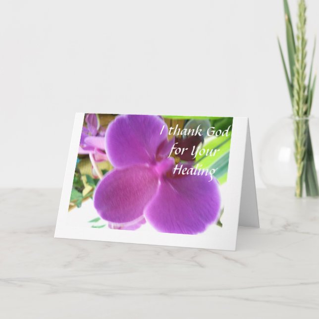 Tarjeta De Agradecimiento Gracias a Dios por tu curación. (Anverso)