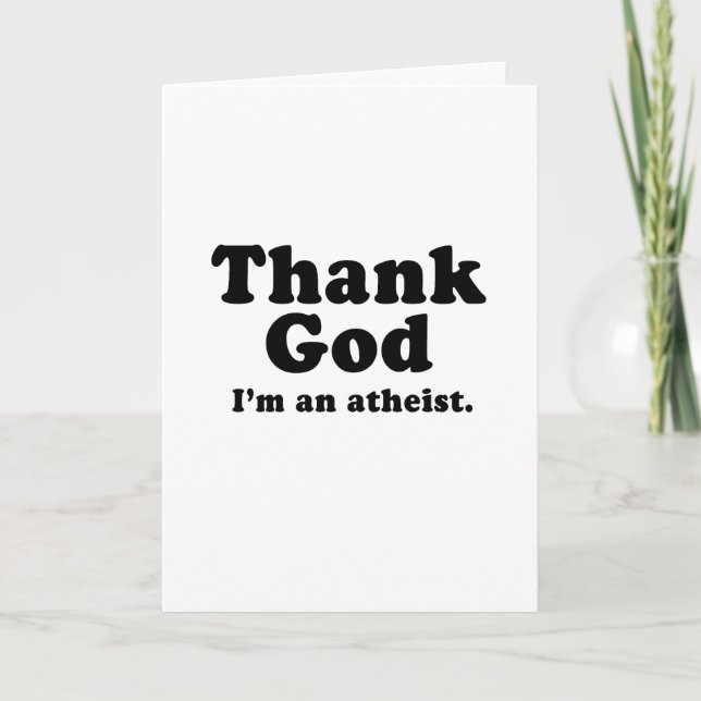 Tarjeta De Agradecimiento Gracias a Dios que soy ateo (Anverso)