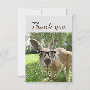 Tarjeta De Agradecimiento Gracias a divertidos canguros canguro Glasses Anim