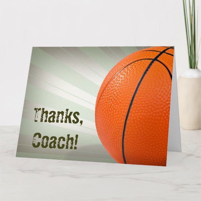 Tarjeta De Agradecimiento Gracias a entrenador de baloncesto (Anverso)