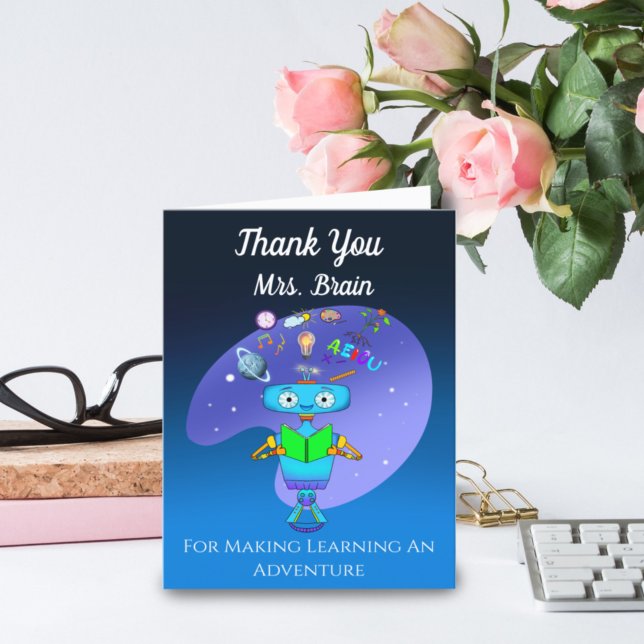Tarjeta De Agradecimiento Gracias a Guay Kids Robot Por Aprender De La Lectu (Subido por el creador)