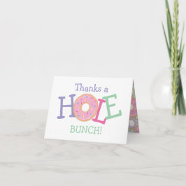 Tarjeta De Agradecimiento Gracias a Hole Bunch Donut Birthday