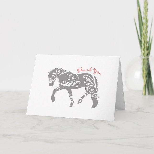Tarjeta De Agradecimiento Gracias a Horse Swirls (Anverso)