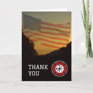 Tarjeta De Agradecimiento Gracias a imágenes de Bomberos de Bandera y Emblem