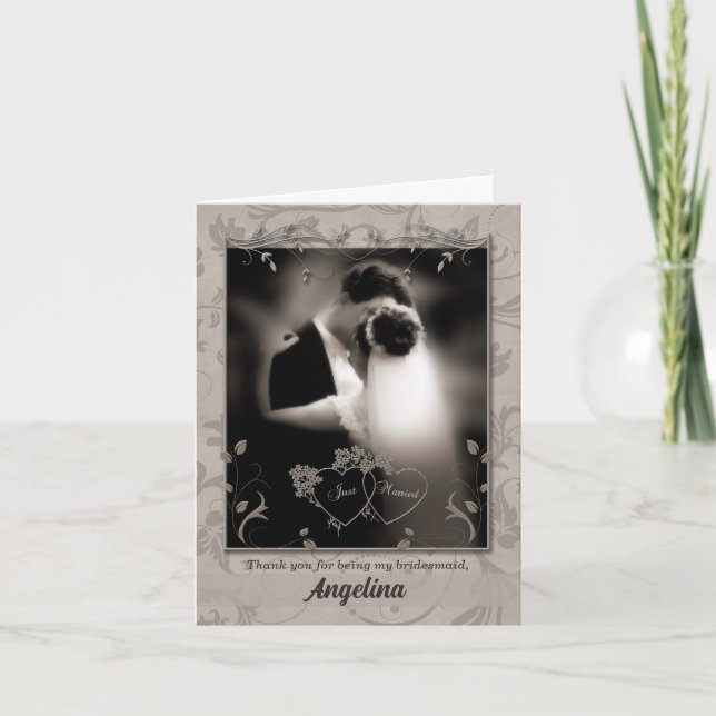 Tarjeta De Agradecimiento Gracias a la Boda de la dama de honor Gracias (Anverso)