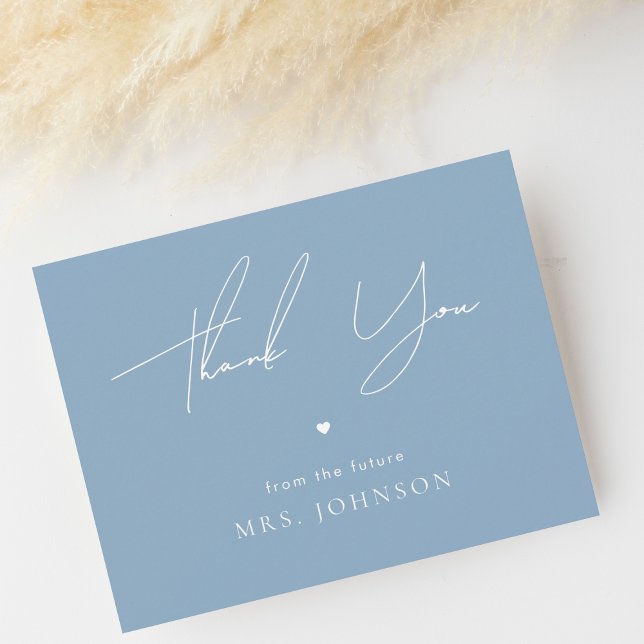 Tarjeta De Agradecimiento Gracias A La Ducha Bridal Azul (Subido por el creador)