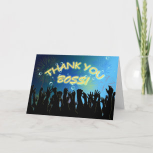 Tarjeta De Agradecimiento Gracias a la multitud que anima al Jefe