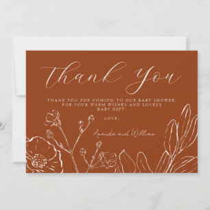 Tarjeta De Agradecimiento Gracias a las elegantes hojas botánicas Naranjas q