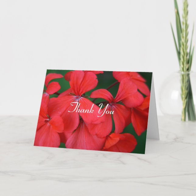 Tarjeta De Agradecimiento gracias a las flores rojas (Anverso)