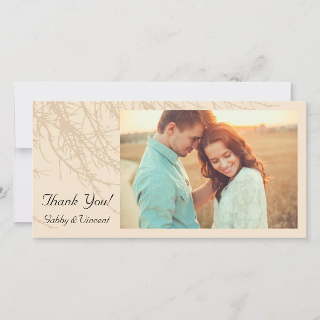 Tarjeta De Agradecimiento Gracias a las ramas de la naturaleza (Anverso)