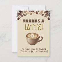 Tarjeta de agradecimiento Gracias A Latte