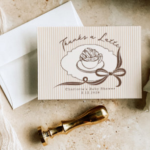 Tarjeta De Agradecimiento Gracias A Latte Cafe Bebe Cumpleaños Bebe Regalo B