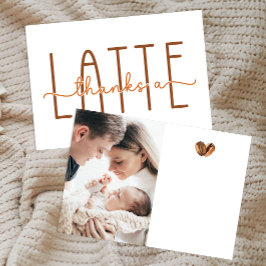 Tarjeta De Agradecimiento Gracias A Latte Coffee Baby Shower