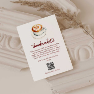 Tarjeta De Agradecimiento Gracias a Latte Despedida de Soltera Código QR Acu