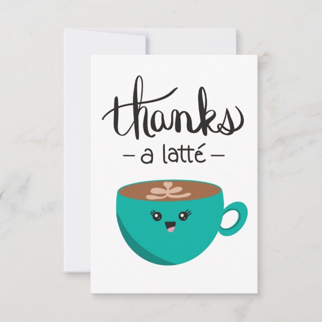 Tarjeta De Agradecimiento Gracias a Latte Gracias Card (Anverso)