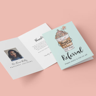 Tarjeta De Agradecimiento Gracias a Latte por su remisión Kawaii Café Cup