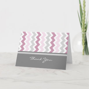 Tarjeta De Agradecimiento Gracias a los albergues Pink Gray Baby Shower
