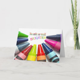 Tarjeta De Agradecimiento Gracias a los amigos-crayones en blanco