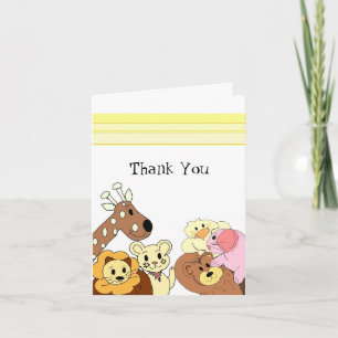 Tarjeta De Agradecimiento Gracias a los Animales del Zoológico