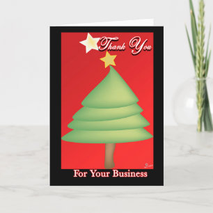 Tarjeta De Agradecimiento Gracias a los Navidades de negocios Árbol de navid