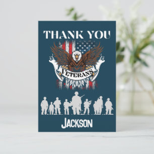 Tarjeta De Agradecimiento Gracias a los veteranos, honor conmemorativo,
