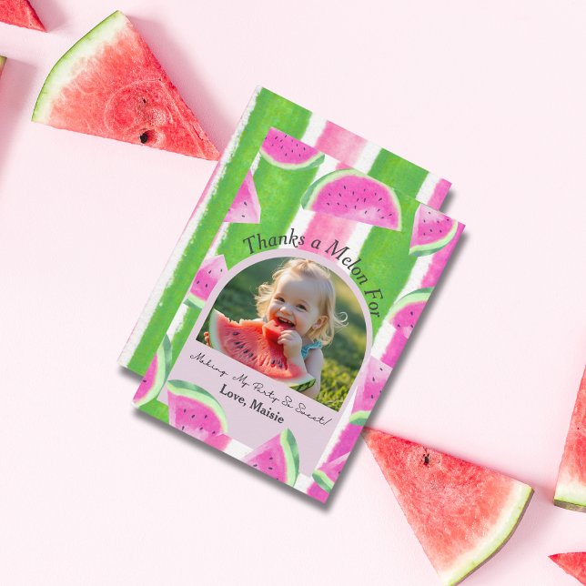 Tarjeta De Agradecimiento Gracias a Melon Flat (Thanks a Melon Flat Thank You Card)