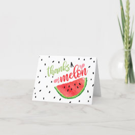 Tarjeta De Agradecimiento Gracias A Melon Gracias Card - Rojo