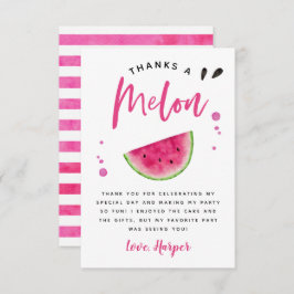 Tarjeta De Agradecimiento Gracias A Melón Rosa Cumpleaños