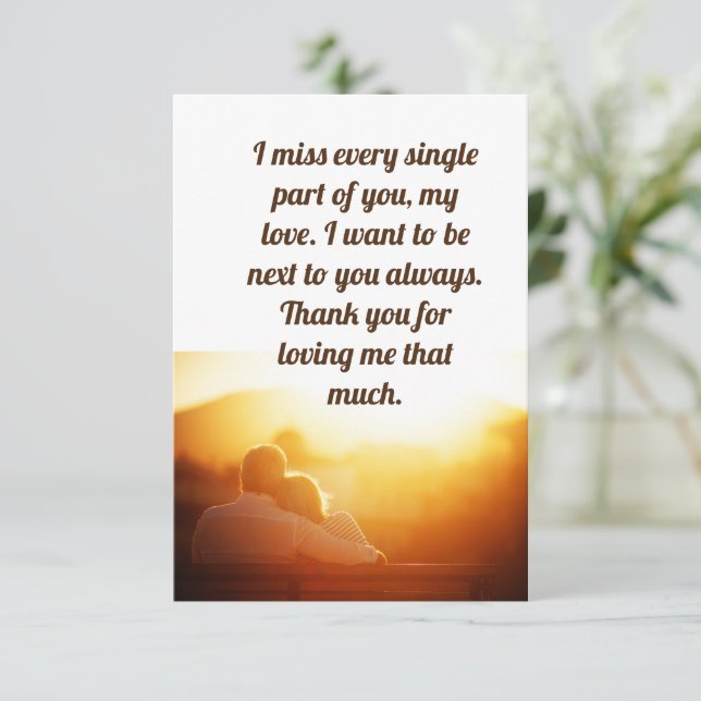 Tarjeta De Agradecimiento Gracias a mi amor (Anverso de pie)