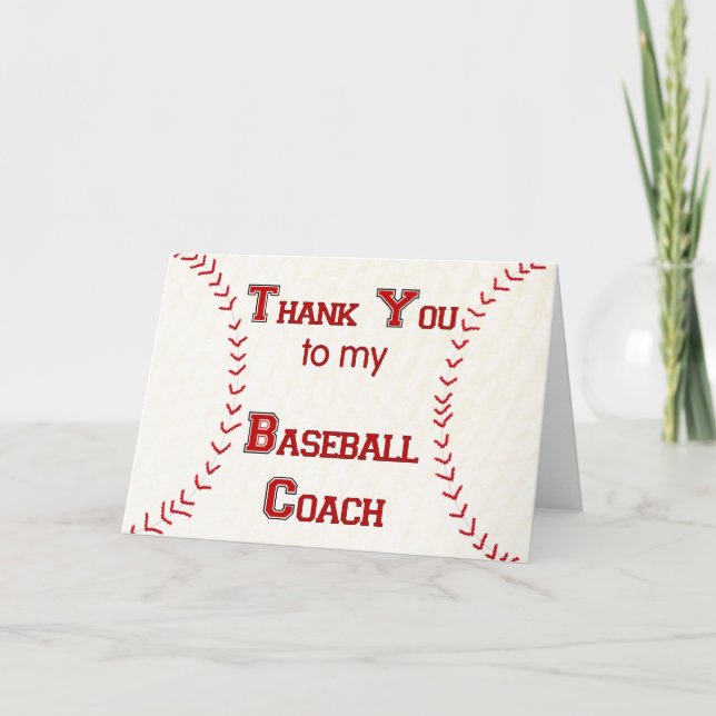 Tarjeta De Agradecimiento Gracias a mi entrenador de béisbol (Anverso)