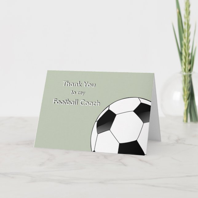 Tarjeta De Agradecimiento Gracias a mi entrenador de fútbol y fútbol (Anverso)