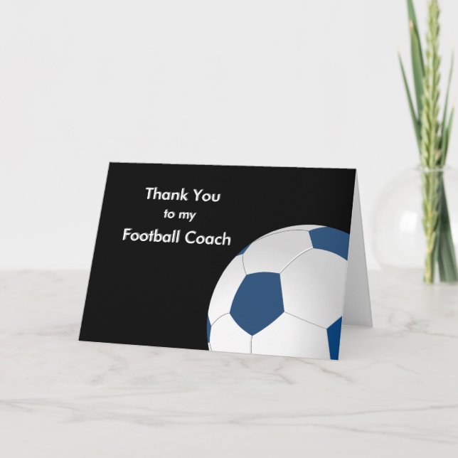 Tarjeta De Agradecimiento Gracias a mi entrenador de fútbol y fútbol (Anverso)