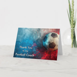 Tarjeta De Agradecimiento Gracias a mi entrenador de fútbol y fútbol