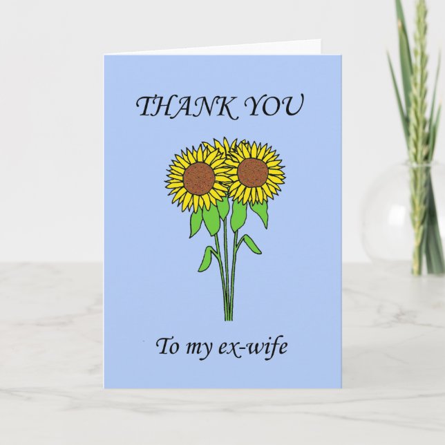 Tarjeta De Agradecimiento Gracias a mi ex esposa Sunflowers (Anverso)