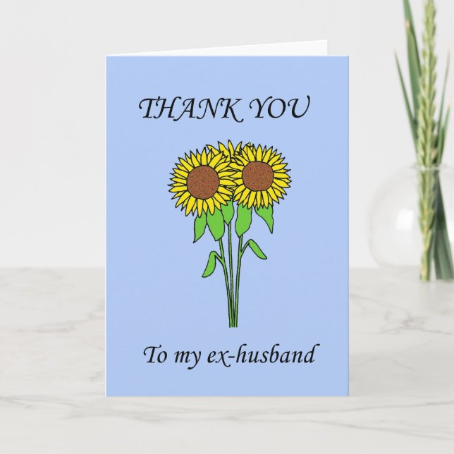 Tarjeta De Agradecimiento Gracias a mi exmarido Sunflowers (Anverso)