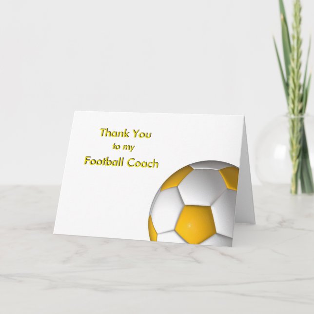 Tarjeta De Agradecimiento Gracias a mi fútbol y al entrenador de fútbol (Anverso)