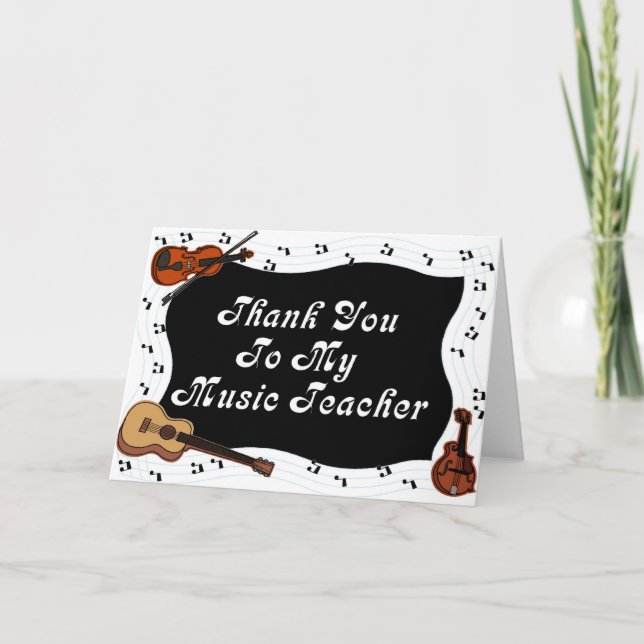 Tarjeta De Agradecimiento Gracias A Mi Profesor De Música (Anverso)