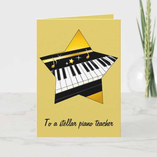 Tarjeta De Agradecimiento Gracias a mi profesor de piano (Anverso)